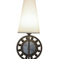 Meyda Lighting Valdosta 8" Timeless Bronze Wall Sconce With Off White Textrene Shade