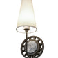 Meyda Lighting Valdosta 8" Timeless Bronze Wall Sconce With Off White Textrene Shade