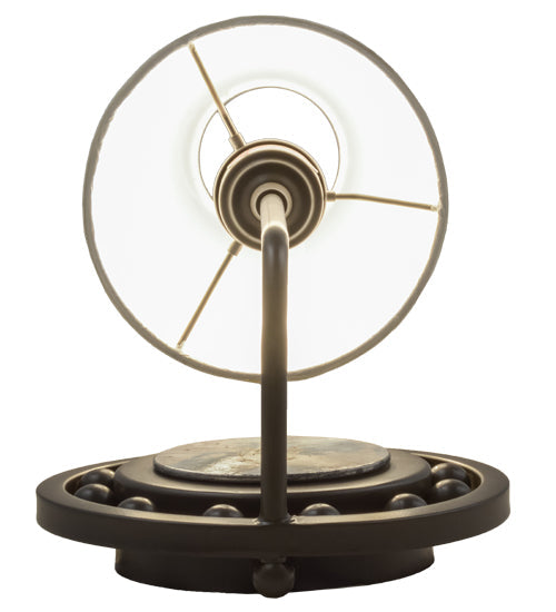 Meyda Lighting Valdosta 8" Timeless Bronze Wall Sconce With Off White Textrene Shade