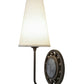 Meyda Lighting Valdosta 8" Timeless Bronze Wall Sconce With Off White Textrene Shade