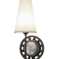 Meyda Lighting Valdosta 8" Timeless Bronze Wall Sconce With Off White Textrene Shade