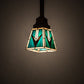 Meyda Lighting Valencia 187890 7" Mahogany Bronze Mission Mini Pendant Light With Multi-Colored Shade Glass