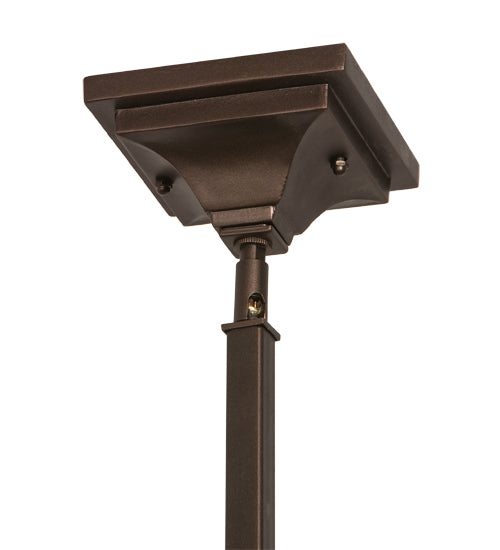 Meyda Lighting Valencia 187890 7" Mahogany Bronze Mission Mini Pendant Light With Multi-Colored Shade Glass