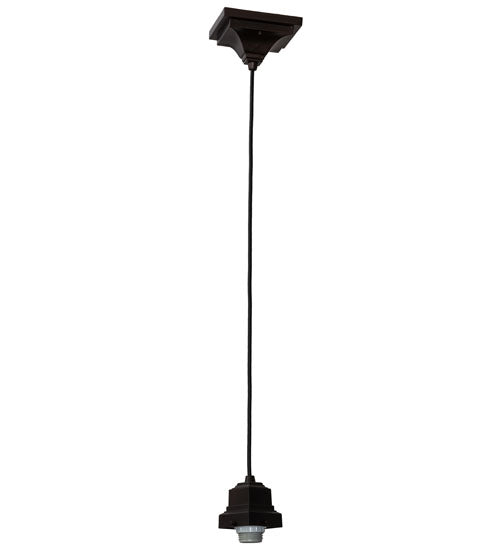 Meyda Lighting Valencia 7" Mahogany Bronze Mission Mini Pendant Light With Multi-Colored Shade Glass