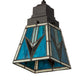 Meyda Lighting Valencia 7" Mahogany Bronze Mission Mini Pendant Light With Multi-Colored Shade Glass