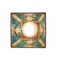 Meyda Lighting Valencia 7" Mahogany Bronze Mission Mini Pendant Light With Multi-Colored Shade Glass