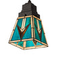 Meyda Lighting Valencia 7" Mahogany Bronze Mission Mini Pendant Light With Multi-Colored Shade Glass
