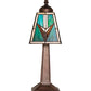 Meyda Lighting Valencia Mission 15" Mahogany Bronze Mini Table Lamp With Multi-Colored Stained Shade Glass