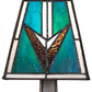 Meyda Lighting Valencia Mission 15" Mahogany Bronze Mini Table Lamp With Multi-Colored Stained Shade Glass