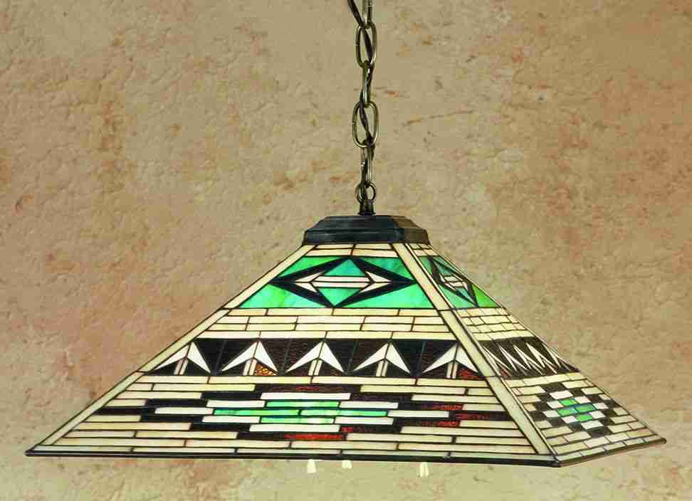 Meyda Lighting Valencia Mission 17"Sq 3-Light Mahogany Bronze Pendant Light With Multi-Colored Shade Glass