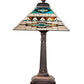 Meyda Lighting Valencia Mission 24" 2-Light Mahogany Bronze Table Lamp With Multi-Colored Shade Glass