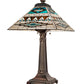 Meyda Lighting Valencia Mission 24" 2-Light Mahogany Bronze Table Lamp With Multi-Colored Shade Glass