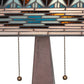 Meyda Lighting Valencia Mission 24" 2-Light Mahogany Bronze Table Lamp With Multi-Colored Stained Shade Glass