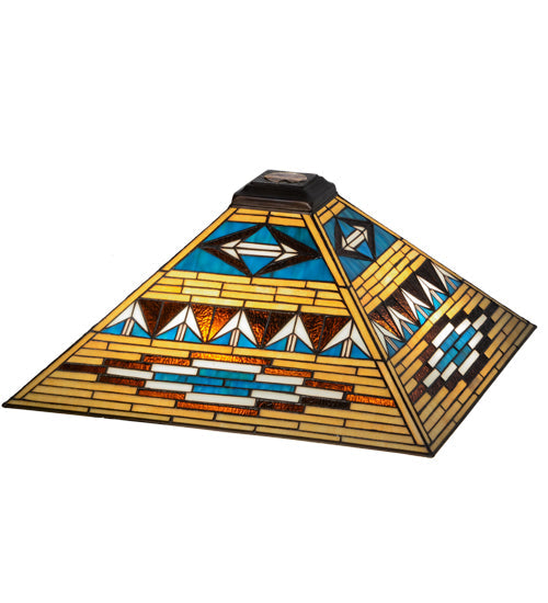 Meyda Lighting Valencia Mission 24" Multi-Colored Stained Shade Glass