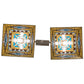 Meyda Lighting Valencia Mission 43" 2-Light Nickel Island Pendant Light With Multi-Colored Shade Glass