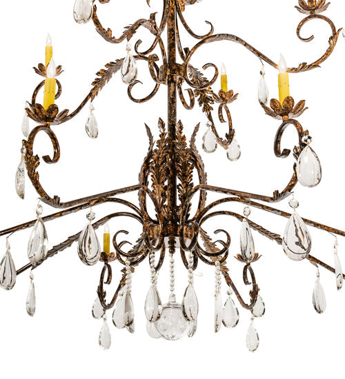 Meyda Lighting Valentina 56" 12-Light Oxide Bronze Chandelier With Ivory Faux Candlelight
