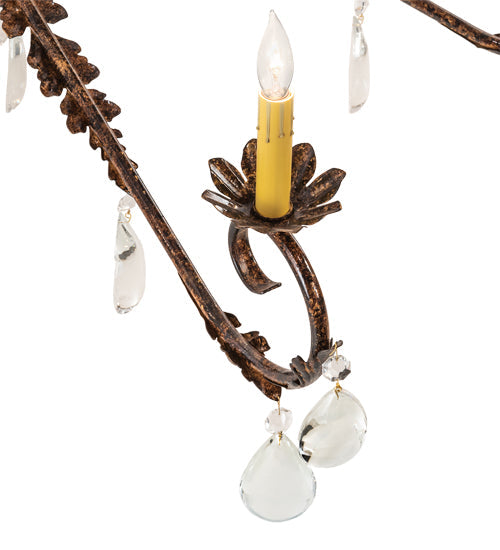 Meyda Lighting Valentina 56" 12-Light Oxide Bronze Chandelier With Ivory Faux Candlelight