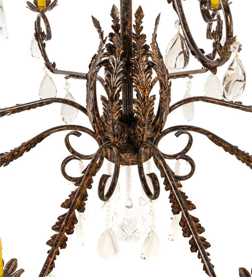 Meyda Lighting Valentina 56" 12-Light Oxide Bronze Chandelier With Ivory Faux Candlelight