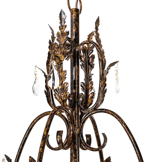 Meyda Lighting Valentina 56" 12-Light Oxide Bronze Chandelier With Ivory Faux Candlelight