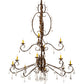 Meyda Lighting Valentina 56" 12-Light Oxide Bronze Chandelier With Ivory Faux Candlelight