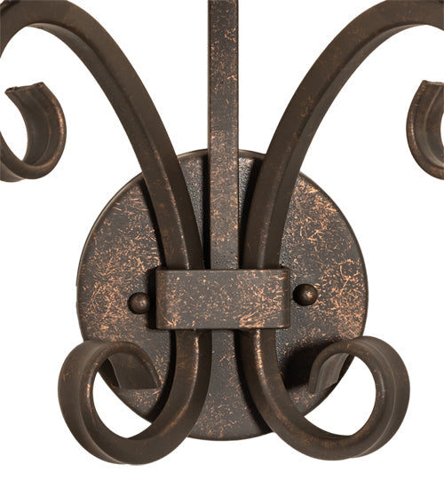 Meyda Lighting Valetta 10" 2-Light Gilded Tobacco Wall Sconce With Amber Faux Candlelight
