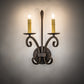 Meyda Lighting Valetta 10" 2-Light Gilded Tobacco Wall Sconce With Amber Faux Candlelight