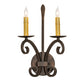 Meyda Lighting Valetta 10" 2-Light Gilded Tobacco Wall Sconce With Amber Faux Candlelight