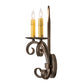 Meyda Lighting Valetta 10" 2-Light Gilded Tobacco Wall Sconce With Amber Faux Candlelight