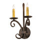 Meyda Lighting Valetta 10" 2-Light Gilded Tobacco Wall Sconce With Amber Faux Candlelight