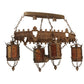 Meyda Lighting Valhalla 58" 6-Light Roccoco Chandelier With Amber Mica Shade Glass