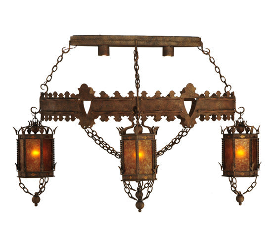 Meyda Lighting Valhalla 58" 6-Light Roccoco Chandelier With Amber Mica Shade Glass