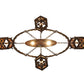 Meyda Lighting Valhalla 58" 6-Light Roccoco Chandelier With Amber Mica Shade Glass