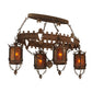 Meyda Lighting Valhalla 58" 6-Light Roccoco Chandelier With Amber Mica Shade Glass