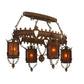 Meyda Lighting Valhalla 58" 6-Light Roccoco Chandelier With Amber Mica Shade Glass