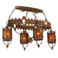 Meyda Lighting Valhalla 58" 6-Light Roccoco Chandelier With Amber Mica Shade Glass