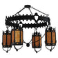 Meyda Lighting Valhalla 73" 4-Light Blackwash Chandelier With Ambra Siena Idalight Shade