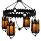 Meyda Lighting Valhalla 73" 4-Light Blackwash Chandelier With Ambra Siena Idalight Shade