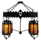 Meyda Lighting Valhalla 73" 4-Light Blackwash Chandelier With Ambra Siena Idalight Shade