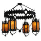 Meyda Lighting Valhalla 73" 4-Light Blackwash Chandelier With Ambra Siena Idalight Shade