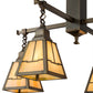 Meyda Lighting Valley View 30" 4-Light Antique Brass Mission Pendant Light With Beige Iridescent Shade Glass