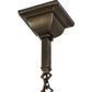 Meyda Lighting Valley View 30" 4-Light Antique Brass Mission Pendant Light With Beige Iridescent Shade Glass