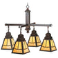 Meyda Lighting Valley View 30" 4-Light Mahogany Bronze Mission Chandelier With Beige Shade Glass