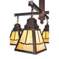 Meyda Lighting Valley View 30" 4-Light Mahogany Bronze Mission Chandelier With Beige Shade Glass