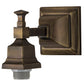 Meyda Lighting Valley View 6" Antique Brass Mission Wall Sconce With Beige Iridescent Shade Glass