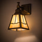Meyda Lighting Valley View 6" Antique Brass Mission Wall Sconce With Beige Iridescent Shade Glass
