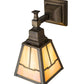 Meyda Lighting Valley View 6" Antique Brass Mission Wall Sconce With Beige Iridescent Shade Glass