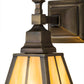 Meyda Lighting Valley View 6" Antique Brass Mission Wall Sconce With Beige Iridescent Shade Glass