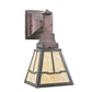 Meyda Lighting Valley View 6" Craftsman Brown on Brass Wall Sconce With Beige Shade Glass