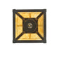 Meyda Lighting Valley View 6" Craftsman Brown on Brass Wall Sconce With Beige Shade Glass