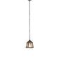 Meyda Lighting Valley View 6"Sq Gun Metal Gray Mini Pendant Light With Silver Mica Shade Glass